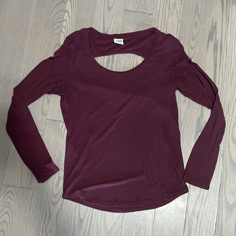 VS PINK burgundy long sleeve top